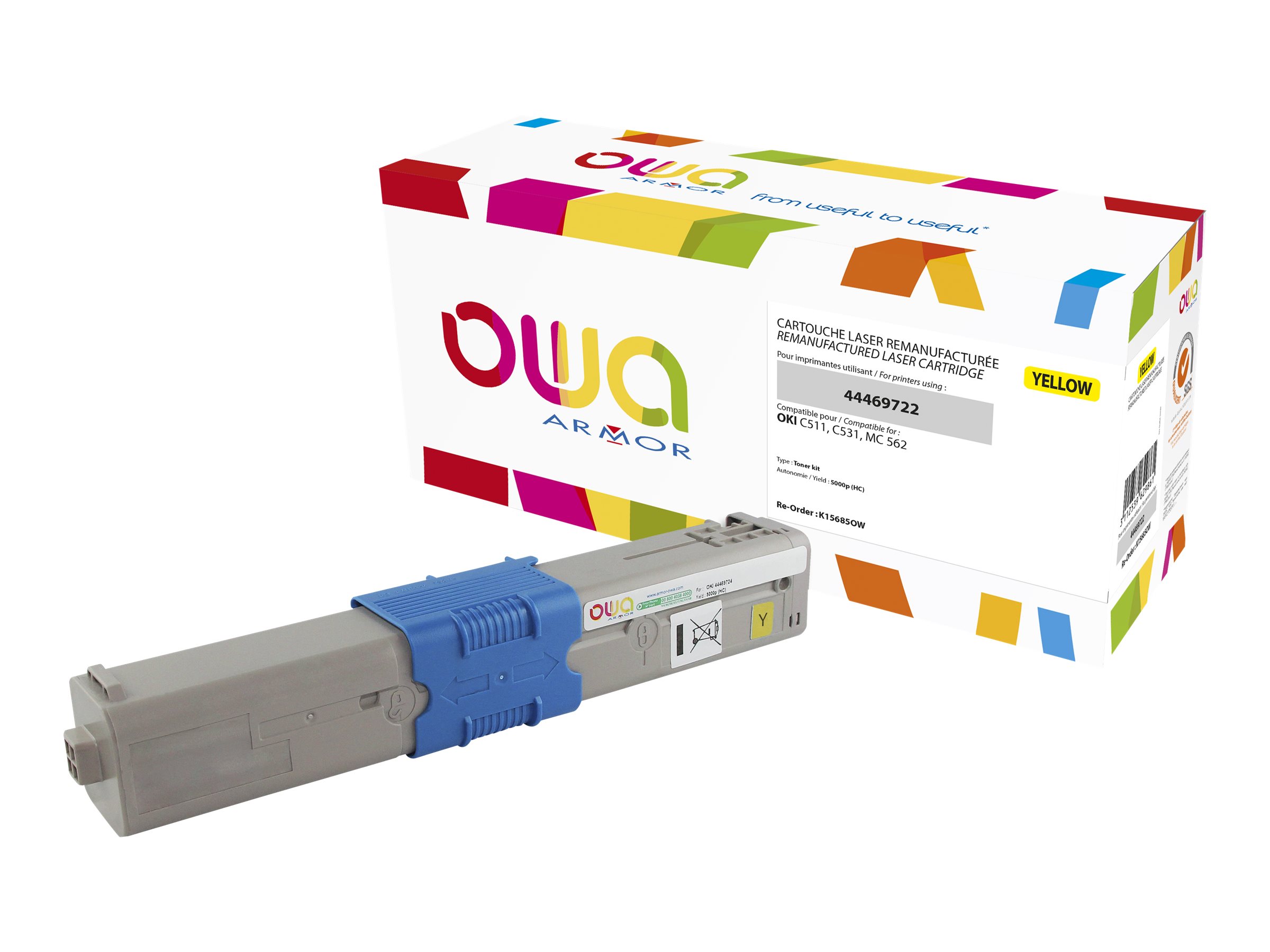 Armor OWA - Gelb - kompatibel - wiederaufbereitet - Tonerpatrone (Alternative zu: OKI 44469722)