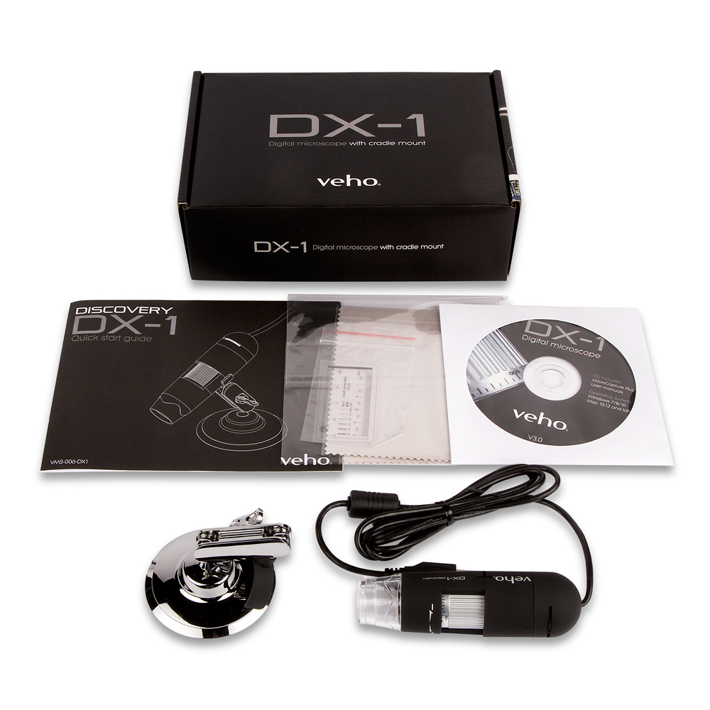 Veho DX-1 - Digitales Mikroskop - Schwarz - 200x - 20x - LED - 10 - 150 mm