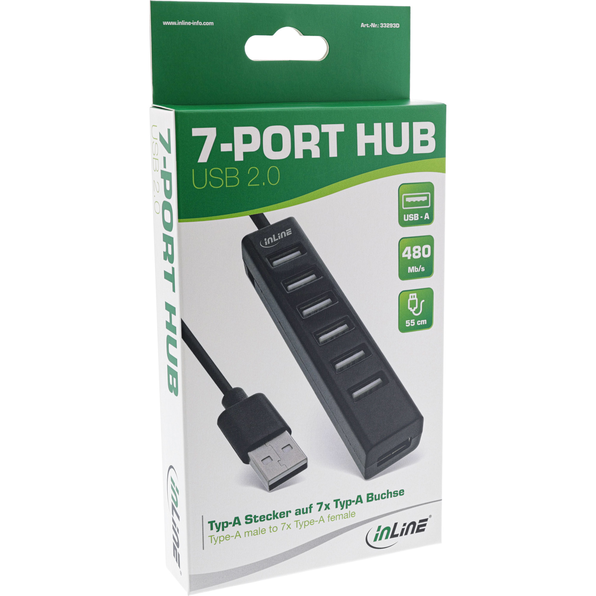 InLine Hub - 7 x USB 2.0 - Desktop