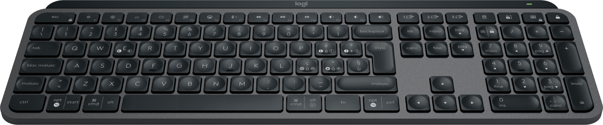 Logitech MX Keys S clavier Universel RF sans fil + Bluetooth QWERTY Italien Graphite