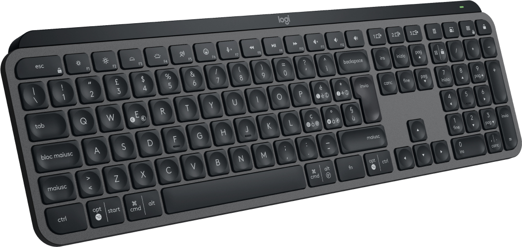 Logitech MX Keys S clavier Universel RF sans fil + Bluetooth QWERTY Italien Graphite