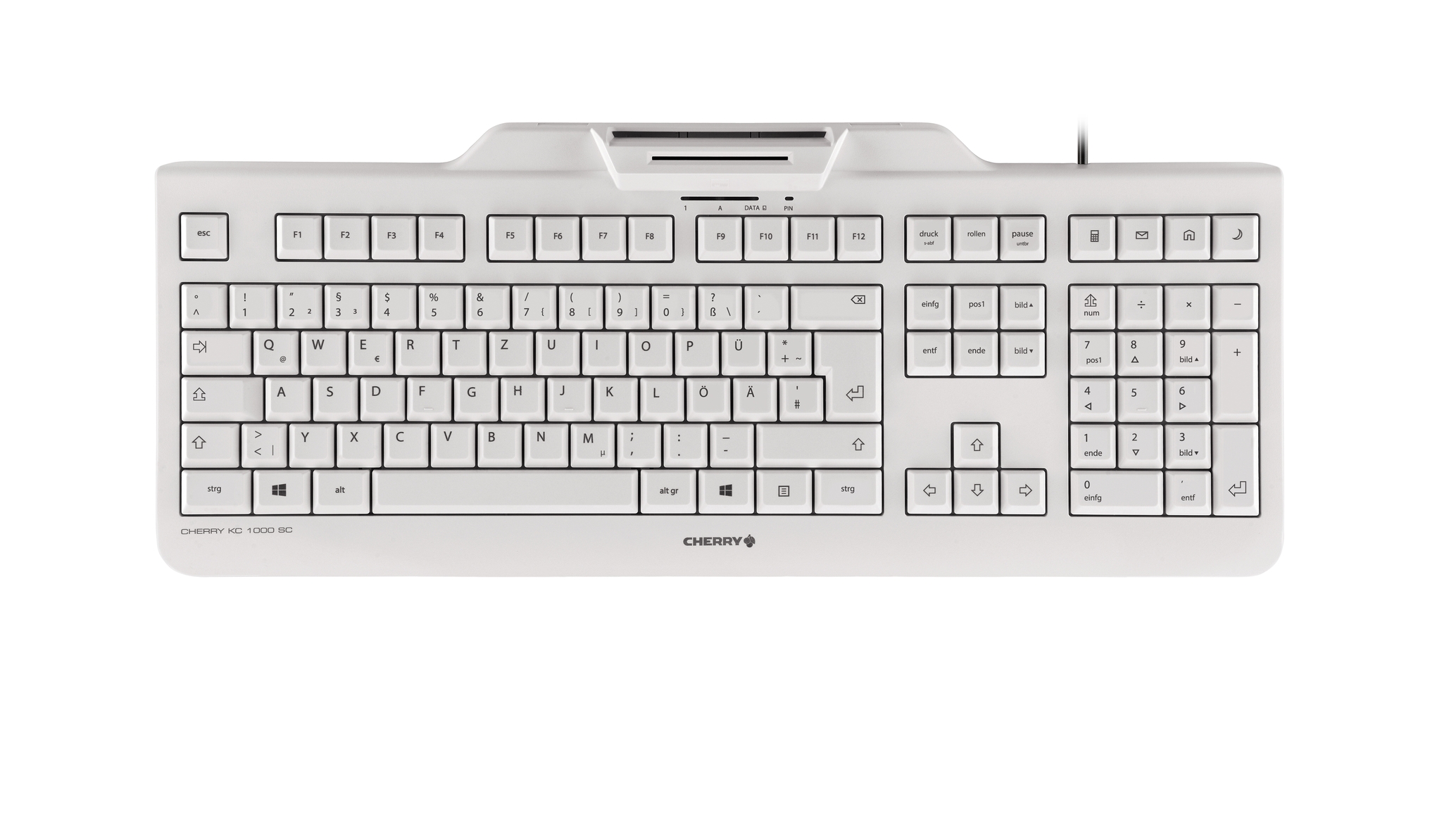 CHERRY KC 1000 SC clavier USB QWERTY Nordique Noir