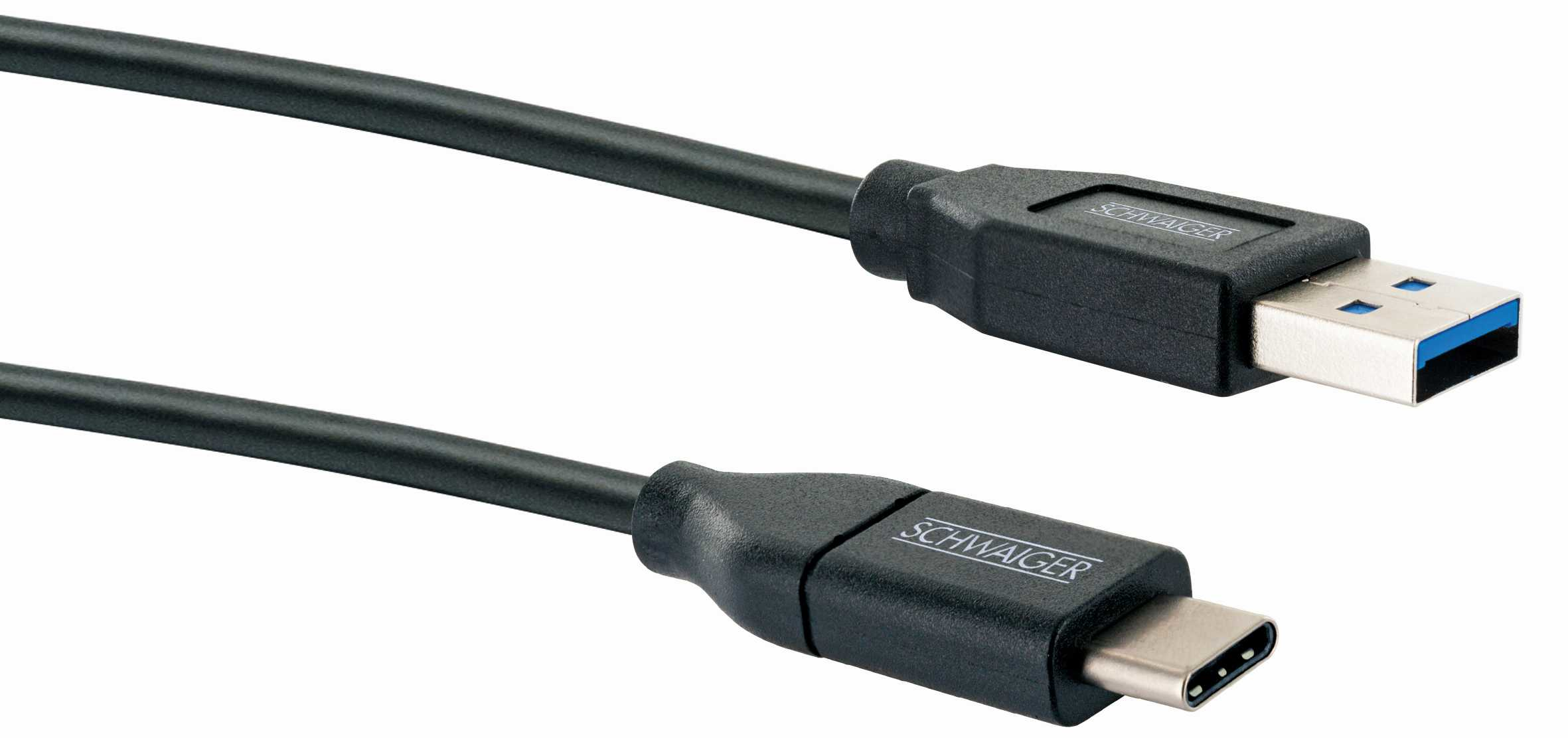 Schwaiger LK 050 C c�ble USB 0,5 m USB 3.2 Gen 2 (3.1 Gen 2) USB A USB C Noir