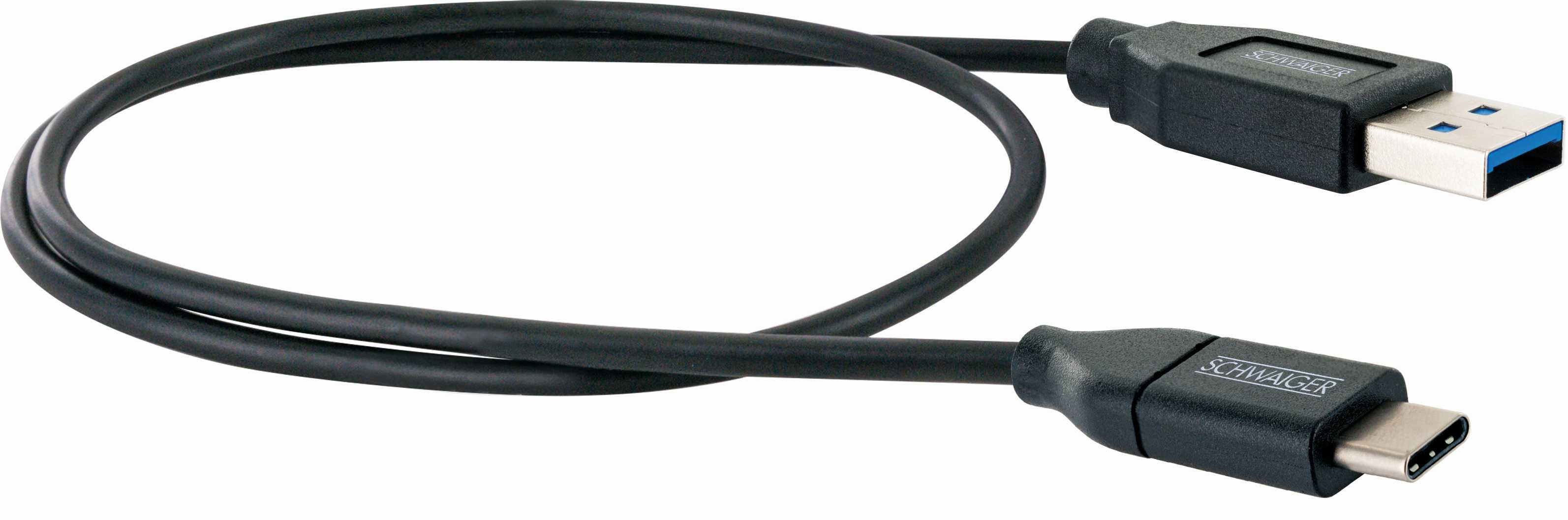 Schwaiger LK 050 C c�ble USB 0,5 m USB 3.2 Gen 2 (3.1 Gen 2) USB A USB C Noir