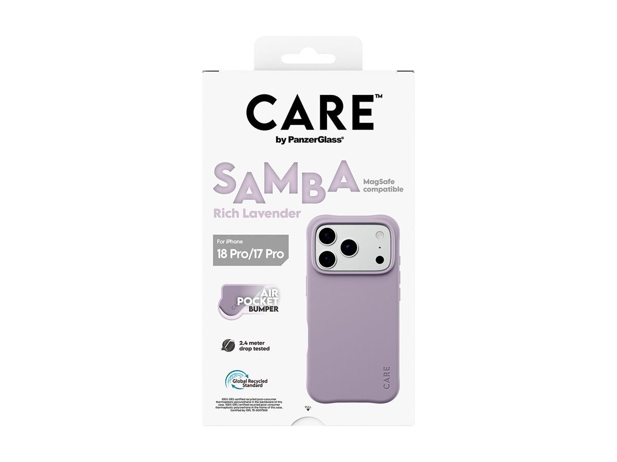 PanzerGlass CARE by � Samba Case Rich Lavender w. White MagSafe iPhone 18 Pro | 17 Pro funda para tel�fono m�vil P�rpura