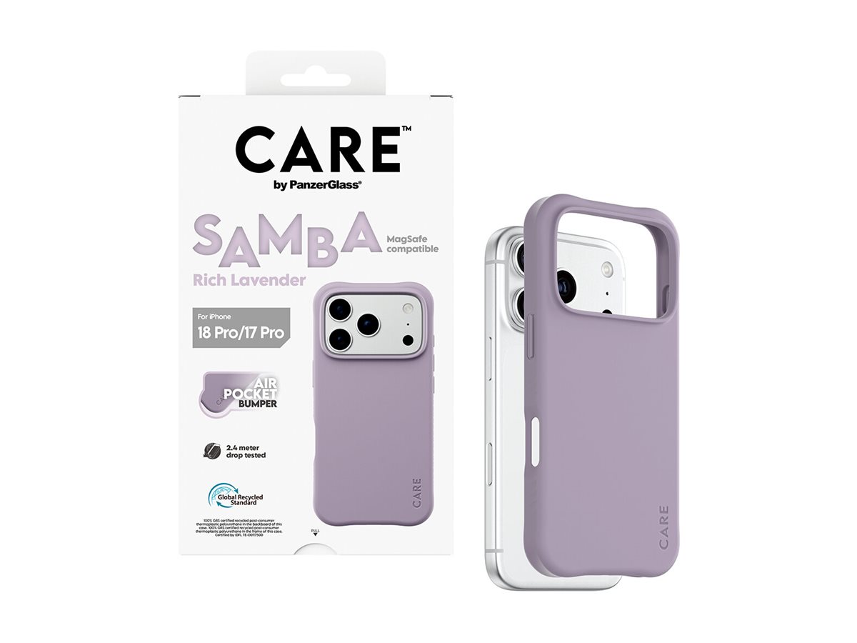PanzerGlass CARE by � Samba Case Rich Lavender w. White MagSafe iPhone 18 Pro | 17 Pro funda para tel�fono m�vil P�rpura