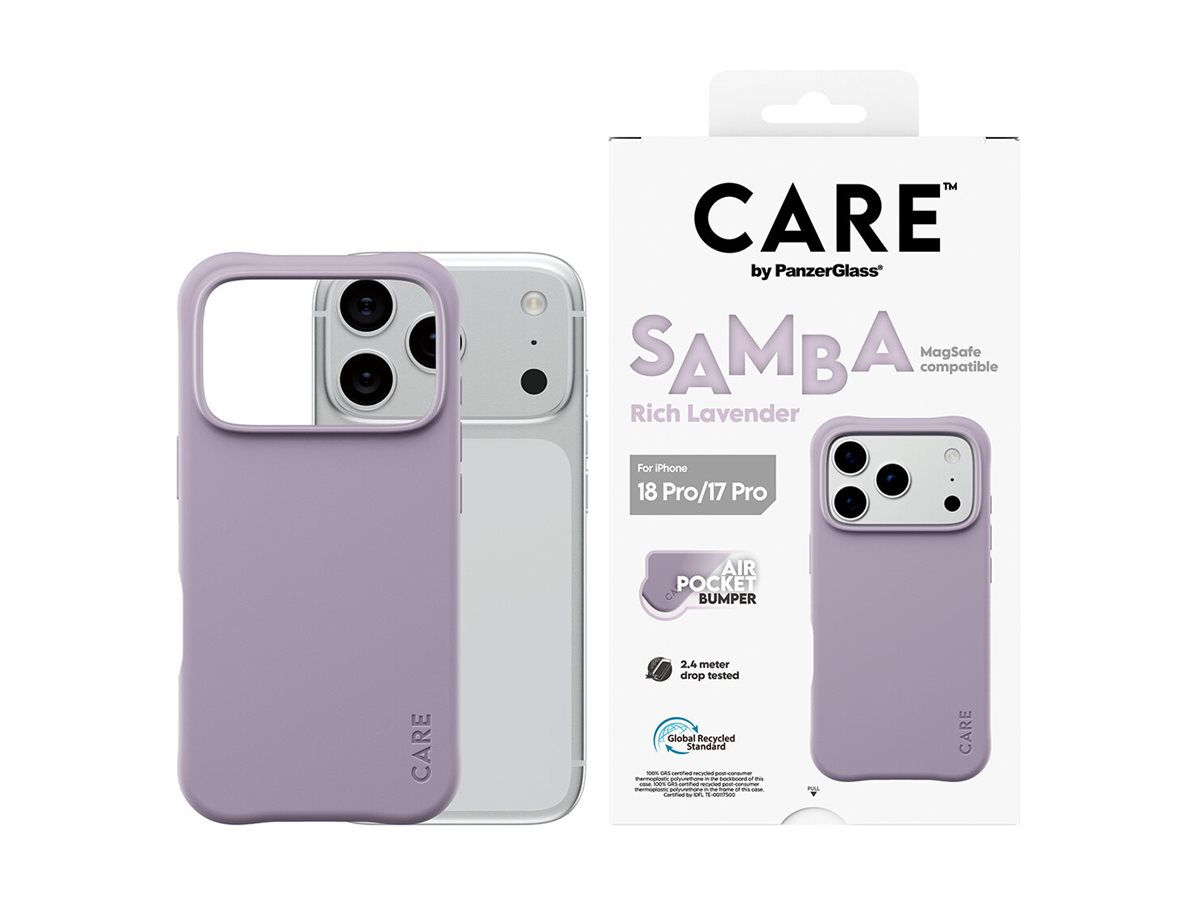 PanzerGlass CARE by � Samba Case Rich Lavender w. White MagSafe iPhone 18 Pro | 17 Pro funda para tel�fono m�vil P�rpura