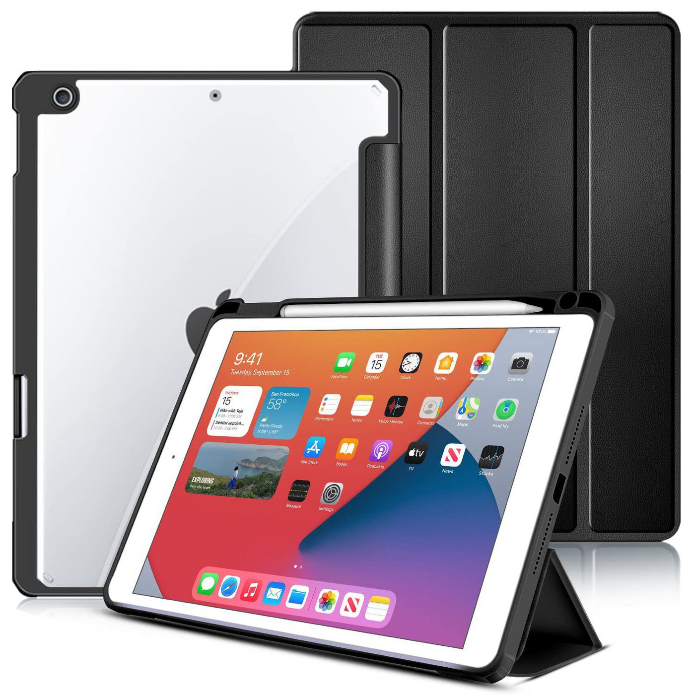 eSTUFF ES68200001-BULK funda para tablet 25,9 cm (10.2) Folio Negro, Transparente
