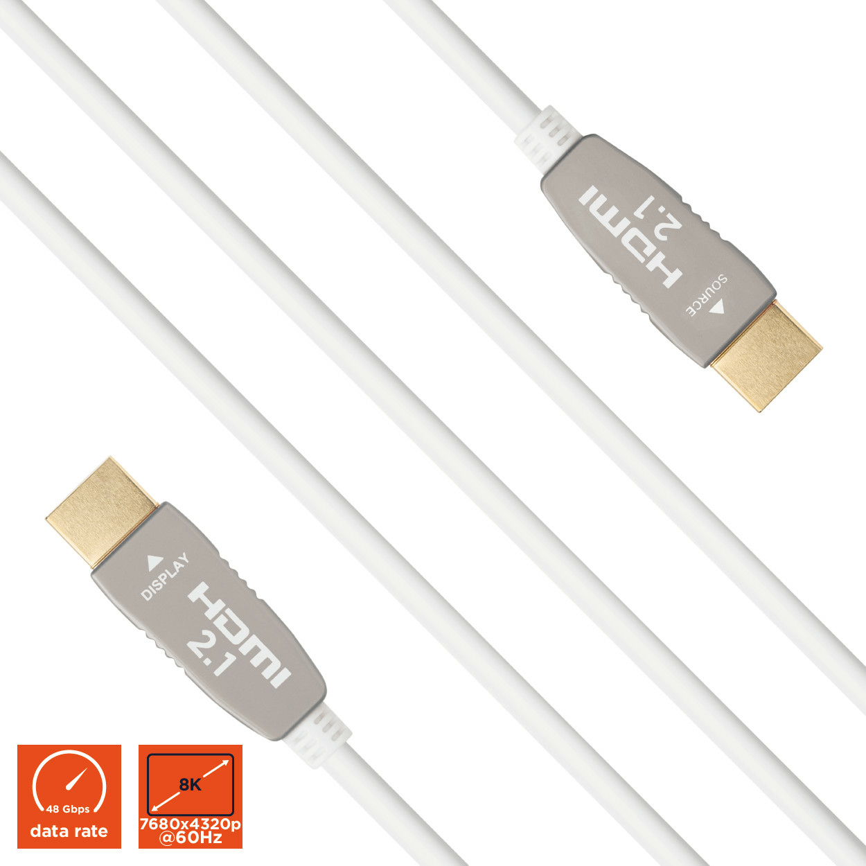 celexon UHD Optical Fibre HDMI 8K 48Gbps Active Kabel wei� - Kabel - Digital/Display/Video