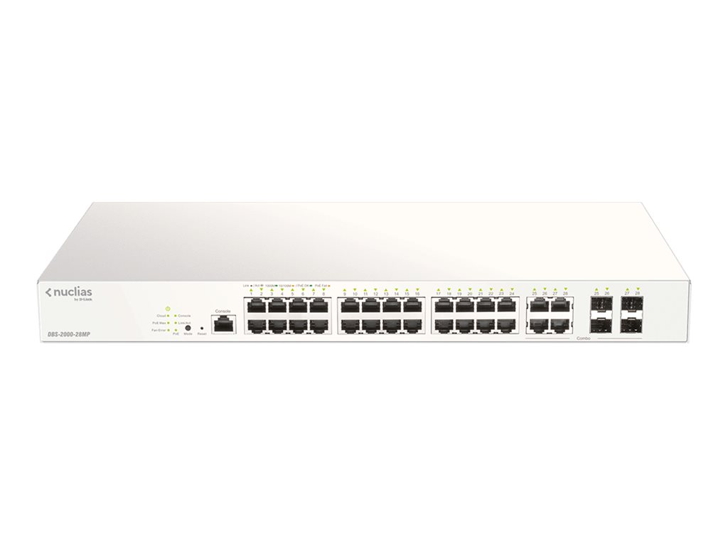 D-Link DBS-2000-28MP/E switch Gestionado L2 Gigabit Ethernet (10/100/1000) Energ�a sobre Ethernet (PoE) Gris