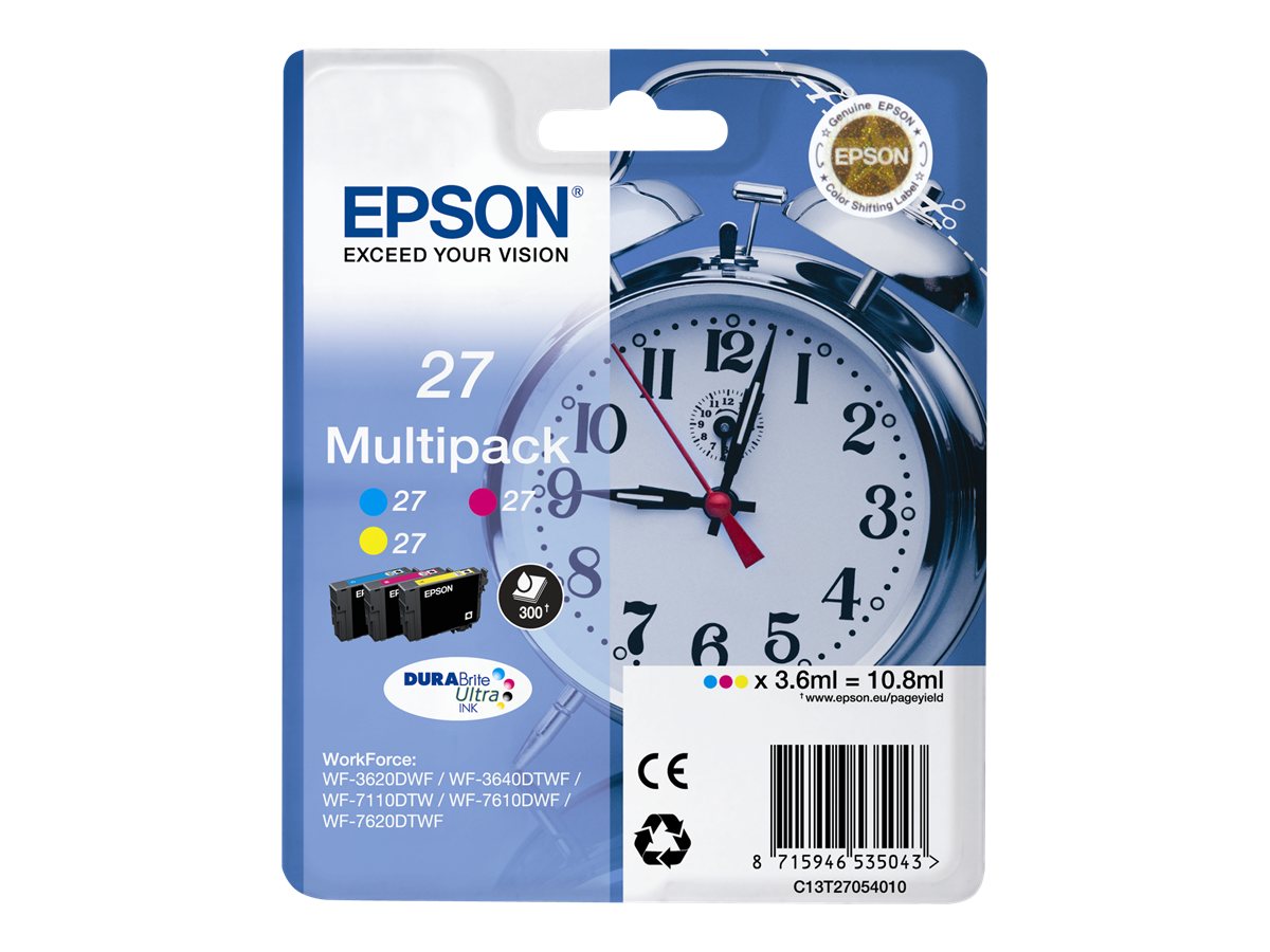 Epson Alarm clock 27 DURABrite Ultra ink cartridge 1 pc(s) Original Cyan, Magenta, Yellow
