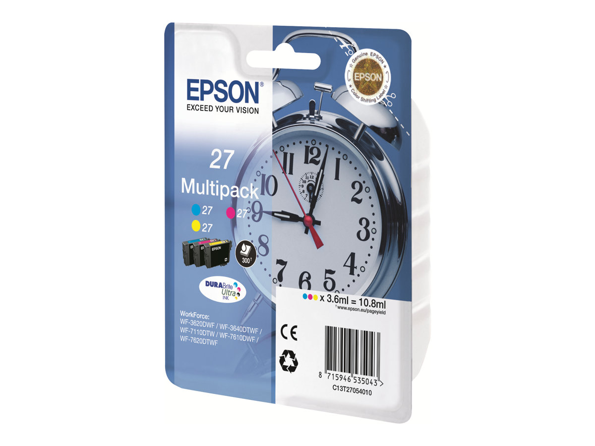 Epson Alarm clock 27 DURABrite Ultra ink cartridge 1 pc(s) Original Cyan, Magenta, Yellow