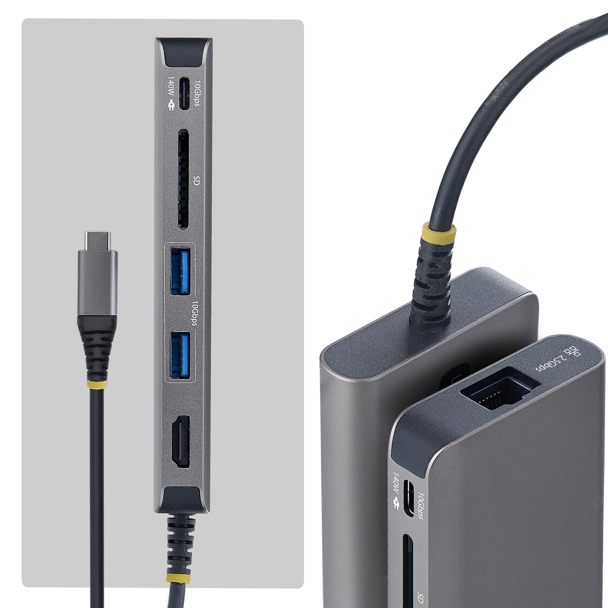 StarTech.com 177B-USBC-MULTIPORT base para port�til y replicador de puertos Al�mbrico USB 3.2 Gen 2 (3.1 Gen 2) Type-C Gris
