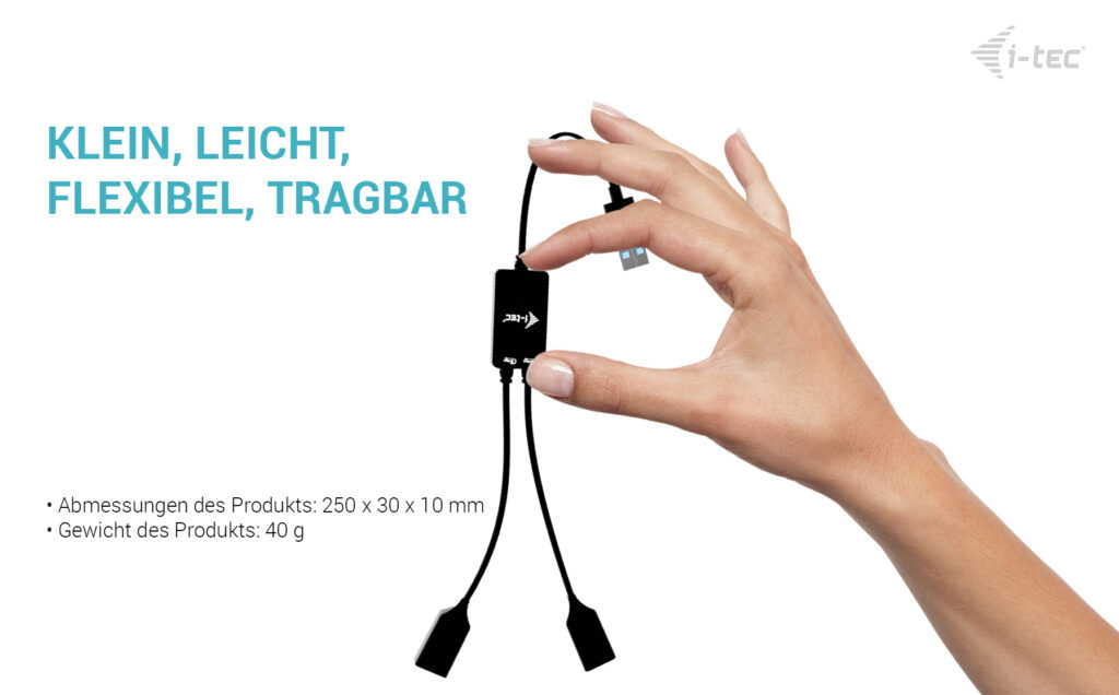 i-tec USB-A Cable HUB 2 port (2x USB-A) - Hub