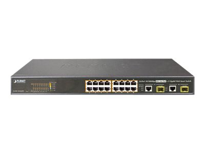 Planet FGSW-1816HPS - Switch - managed - 16 x 10/100 + 2 x Kombi-Gigabit-SFP