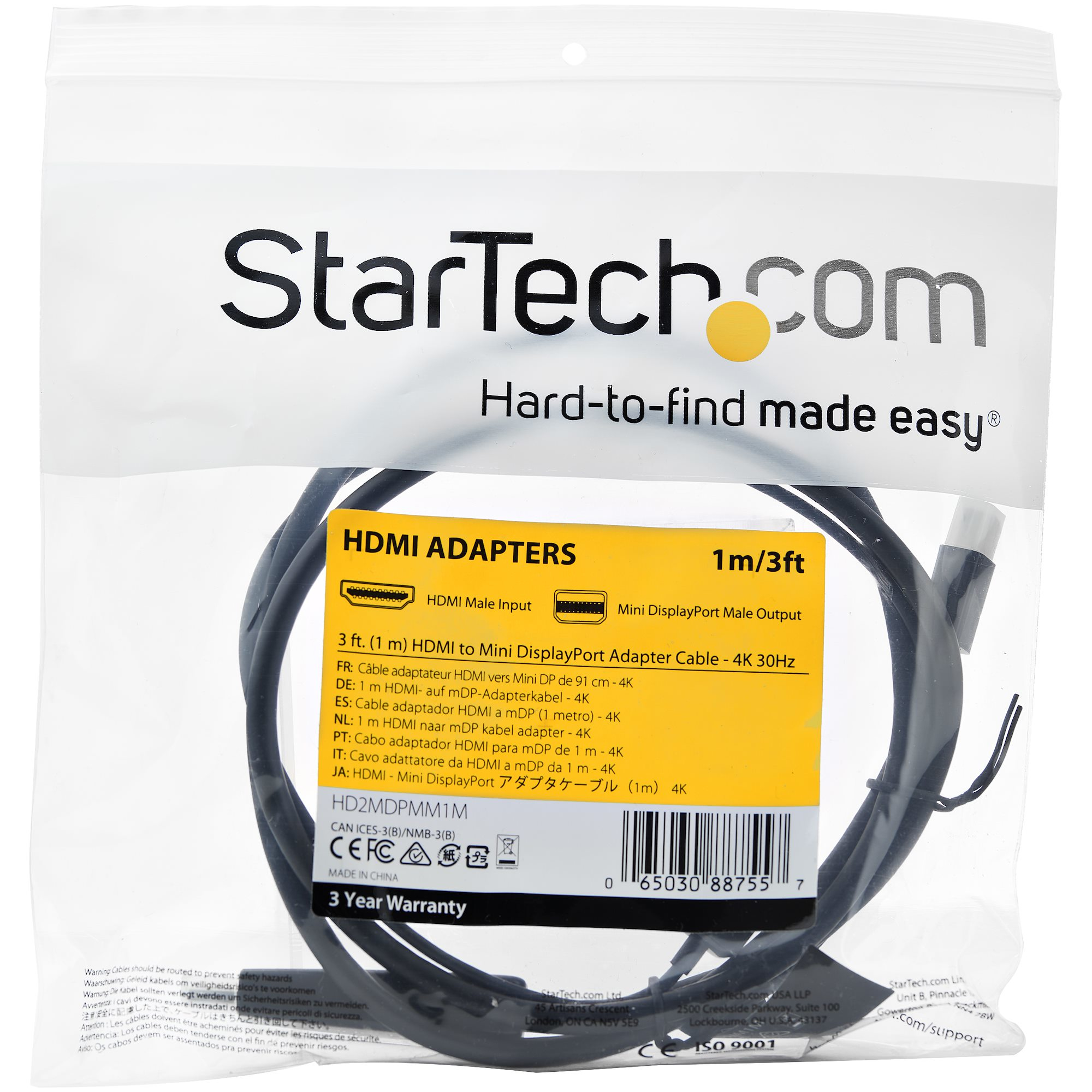 StarTech.com Adaptateur actif Mini DisplayPort 1.2 vers HDMI 4K