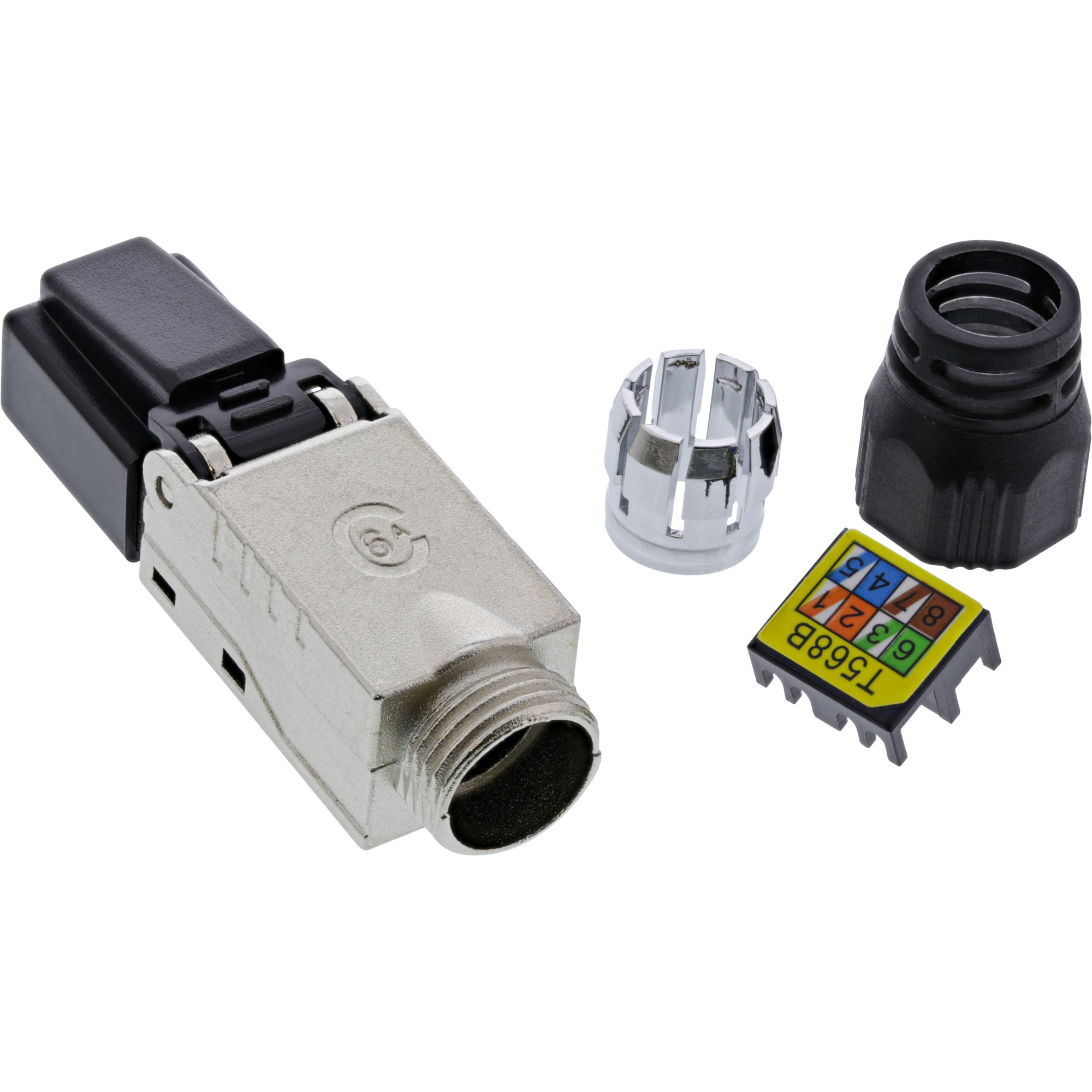 InLine RJ45 plug Cat.6A 500MHz, field-installable, shielded, with screw cap