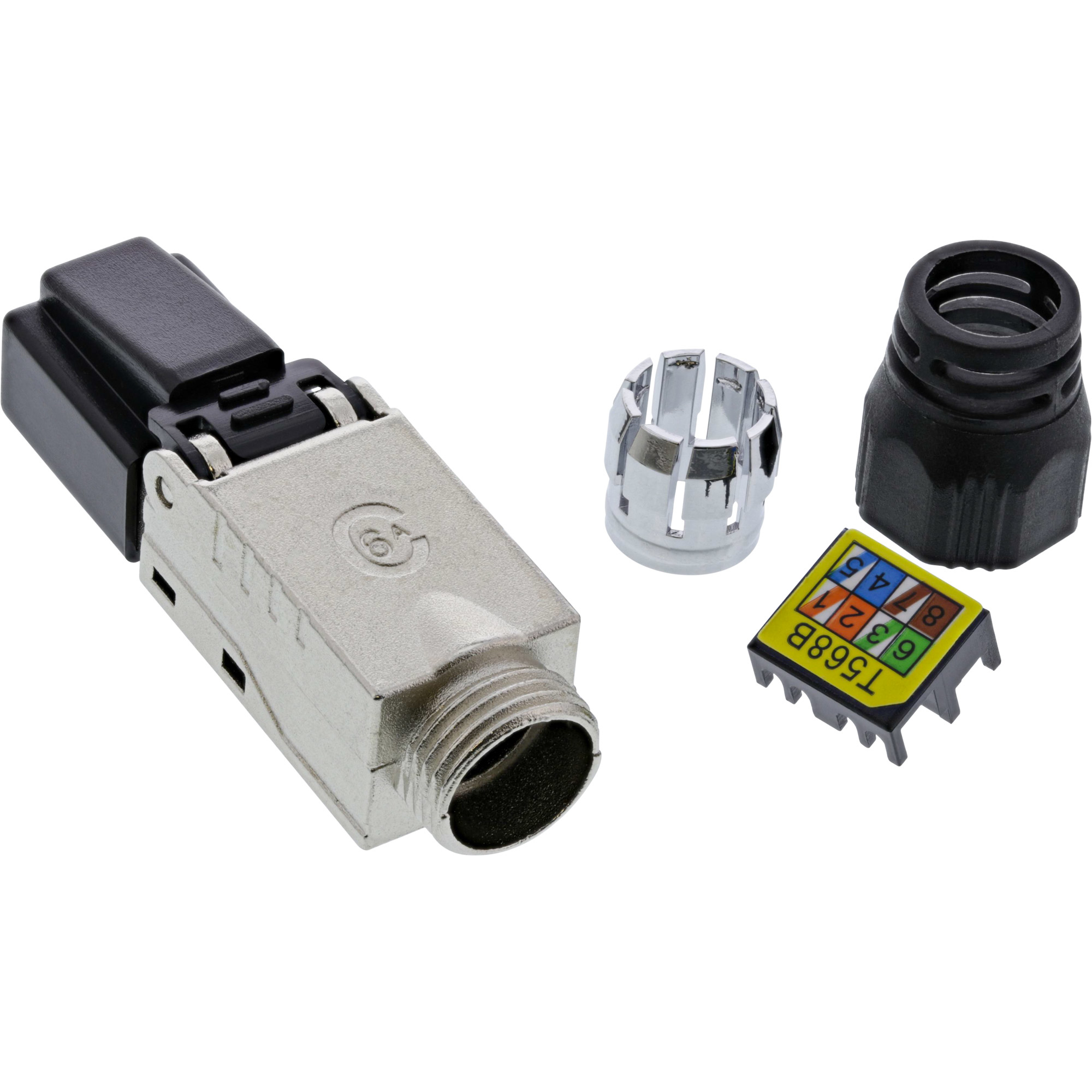 InLine RJ45 plug Cat.6A 500MHz, field-installable, shielded, with screw cap