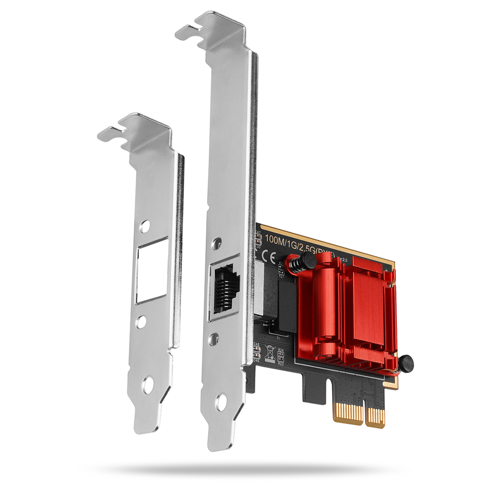 AXAGON PCEE-G25 - Eingebaut - Verkabelt - PCI Express - Ethernet - 5000 Mbit/s - Rot - Silber