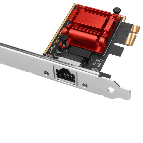 AXAGON PCEE-G25 - Eingebaut - Verkabelt - PCI Express - Ethernet - 5000 Mbit/s - Rot - Silber