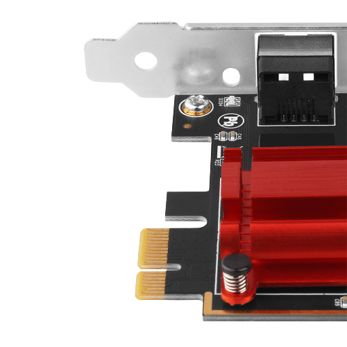 AXAGON PCEE-G25 - Eingebaut - Verkabelt - PCI Express - Ethernet - 5000 Mbit/s - Rot - Silber