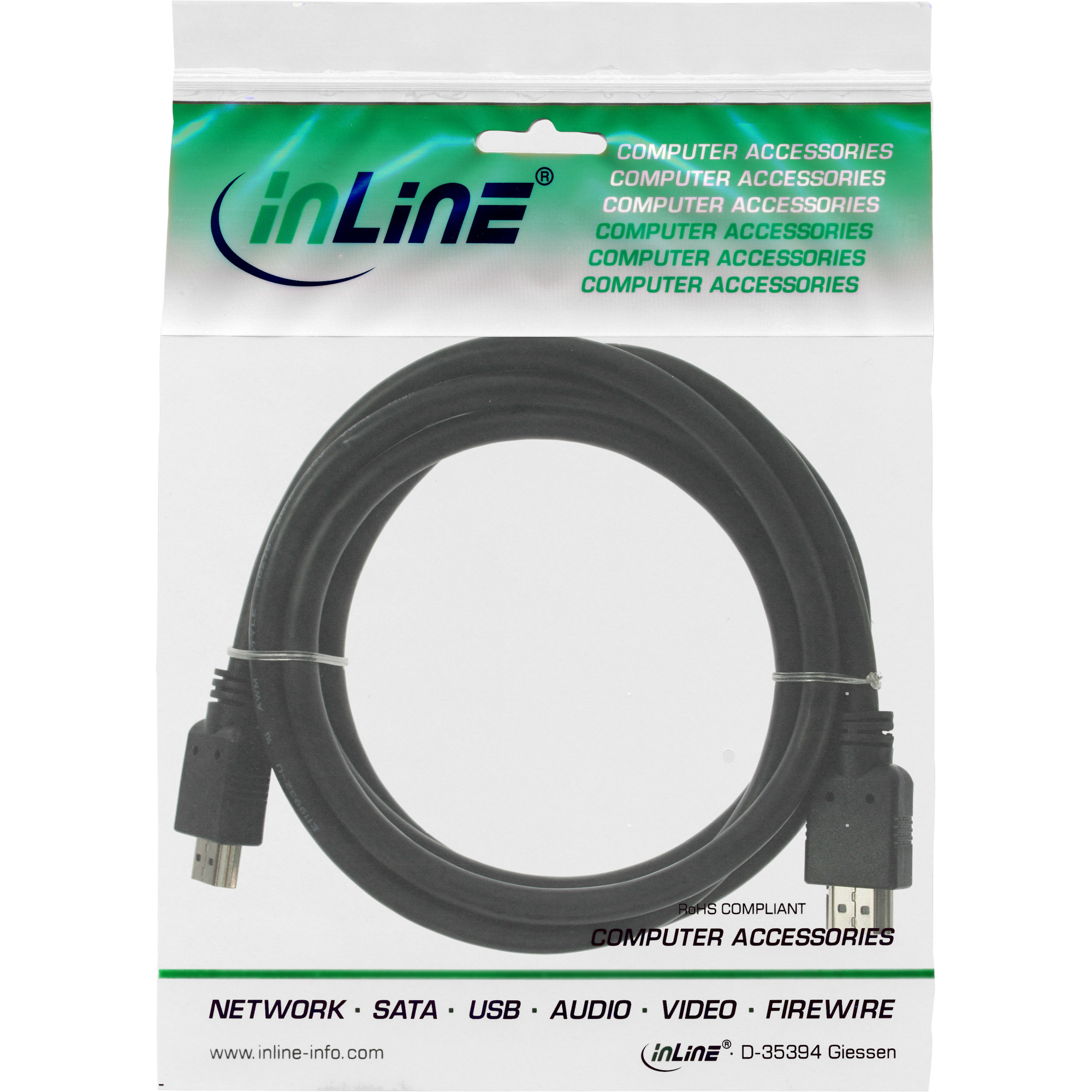 InLine High Speed - HDMI-Kabel - HDMI m�nnlich zu HDMI m�nnlich