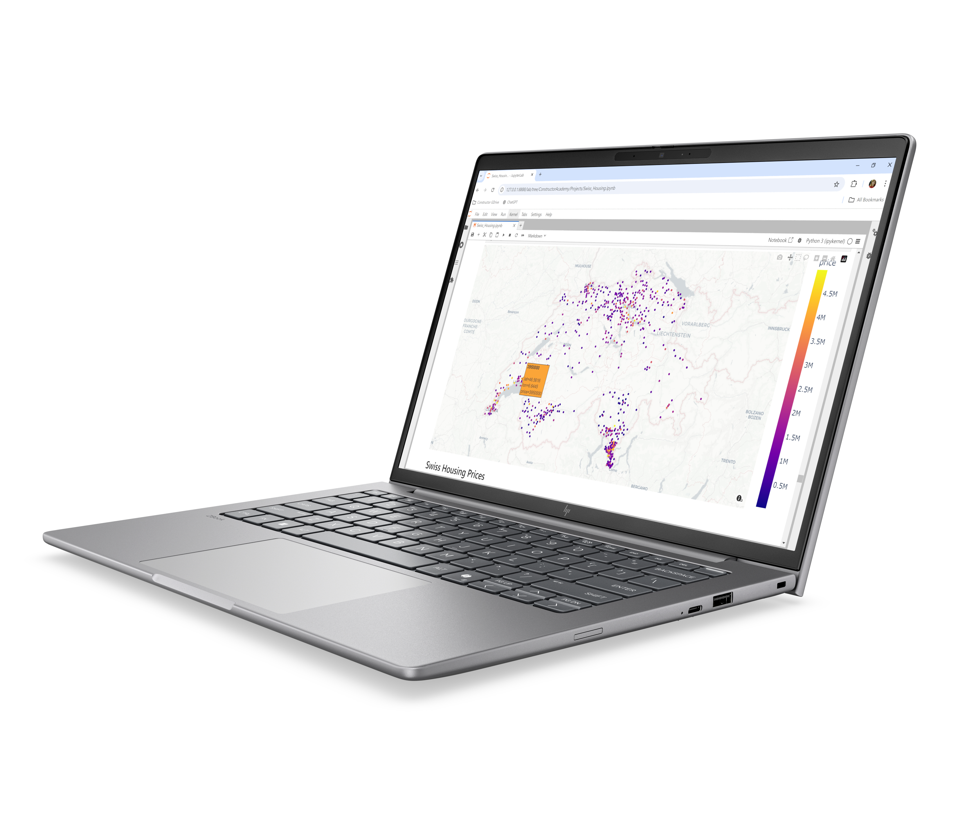 HP DK3A2ET ordenador portatil Copilot+ PC Intel Core Ultra 9 386H 35,6 cm (14) 2.5K 48 GB DDR5-SDRAM 1 TB SSD Wi-Fi 7 (802.11be) Windows 11 Pro AI Workstation, AI PC Plata