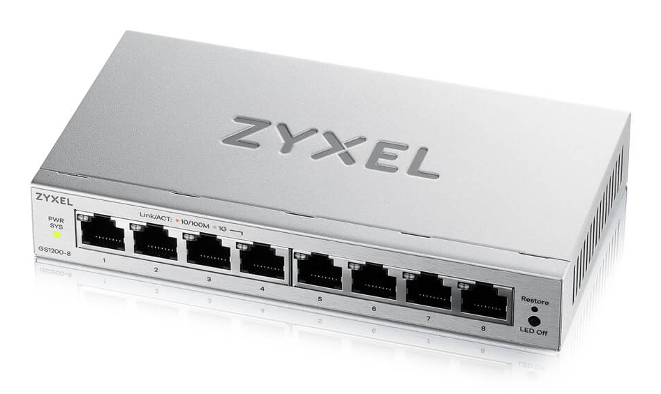 Zyxel GS1200-8V3 G�r� L2 Gigabit Ethernet (10/100/1000) Bureau Gris