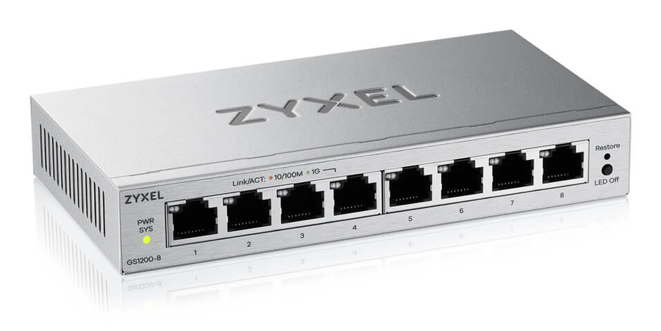 Zyxel GS1200-8V3 G�r� L2 Gigabit Ethernet (10/100/1000) Bureau Gris