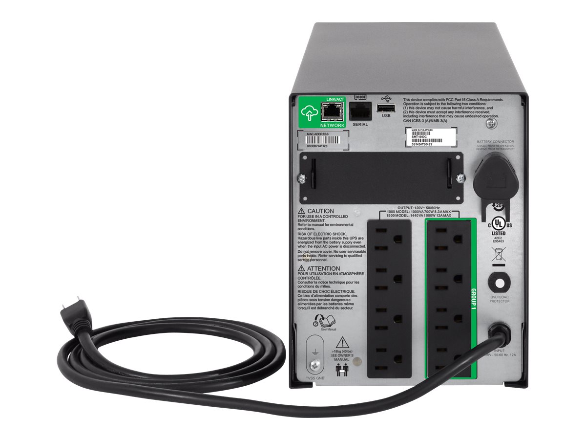 APC SMT1500C gruppo di continuit� (UPS) A linea interattiva 1,44 kVA 1000 W 8 presa(e) AC