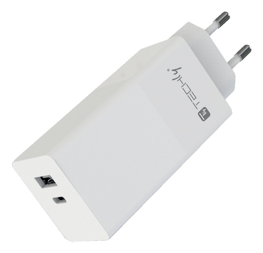 Techly IPW-PD100W-WH cargador de dispositivo m�vil Bater�a port�til, Smartphone, Tableta, Universal Blanco Corriente alterna Carga r�pida Interior