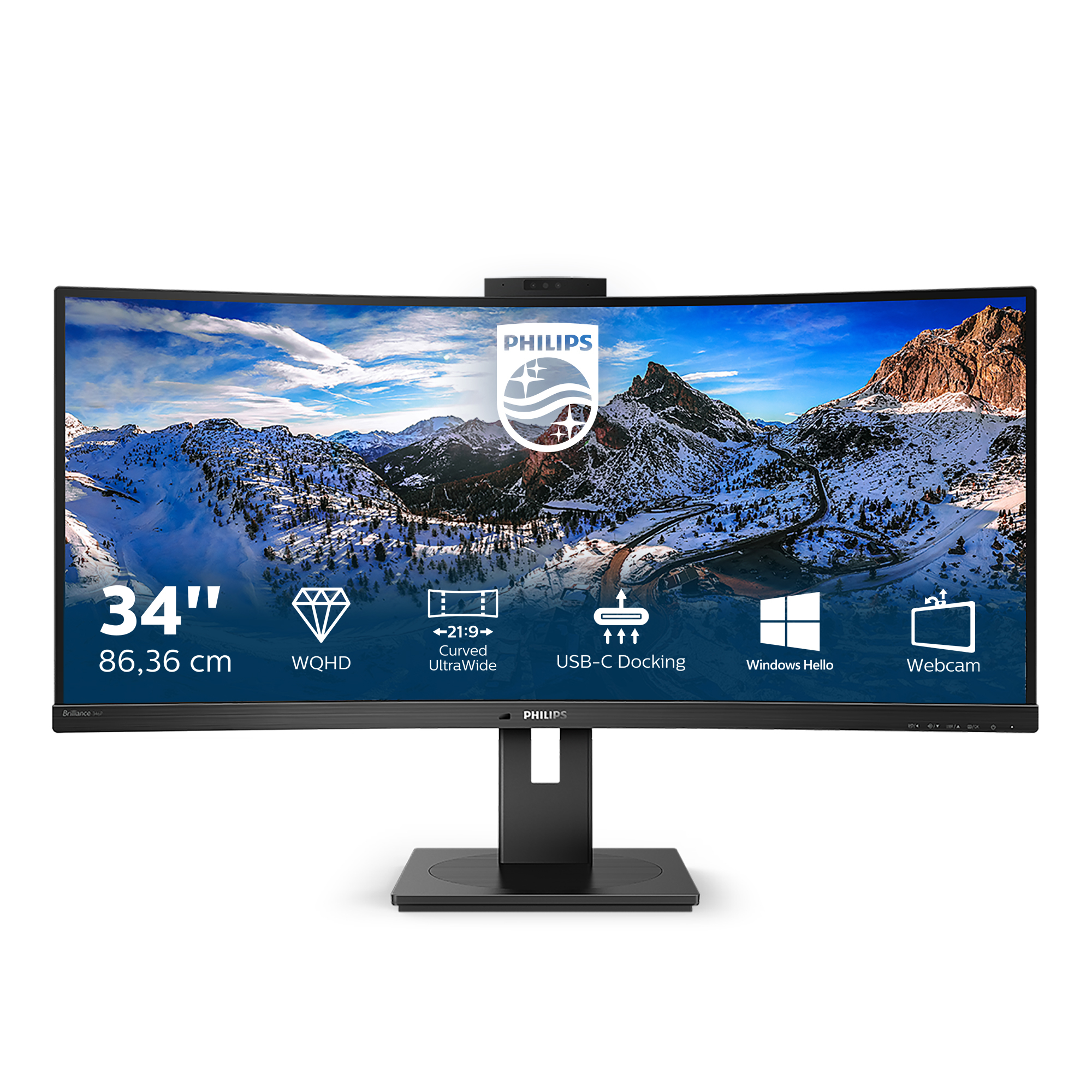 Philips P-line 346P1CRH - LED-Monitor - gebogen - 86.36 cm (34)