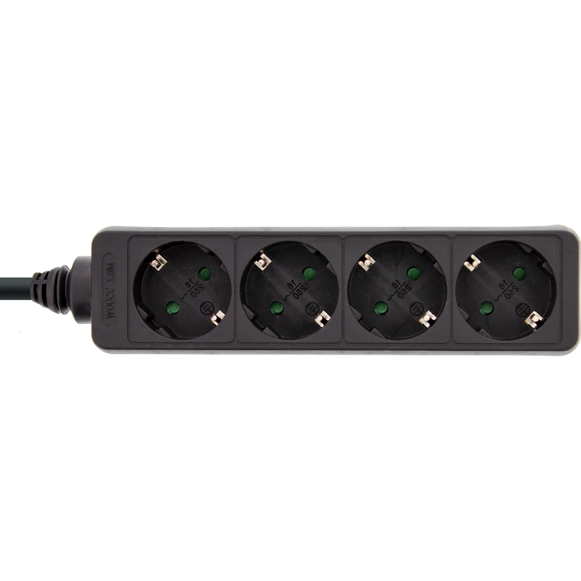 InLine Steckdosenleiste - Wechselstrom 230 V - 3500 Watt - Ausgangsanschlsse: 4 (4 x Stecker, 2-polig)