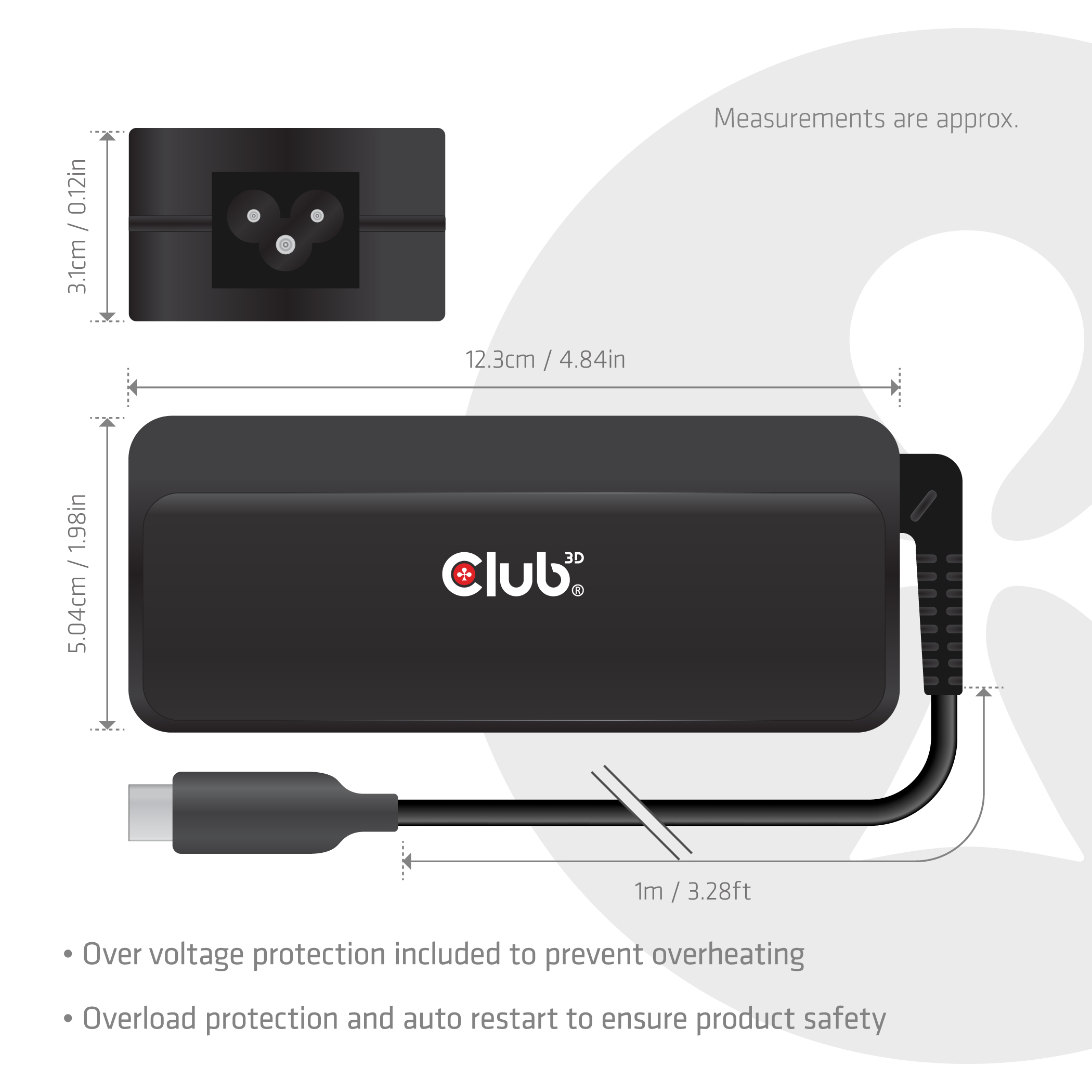 CLUB3D Cargador USB-C� de port�til 140W