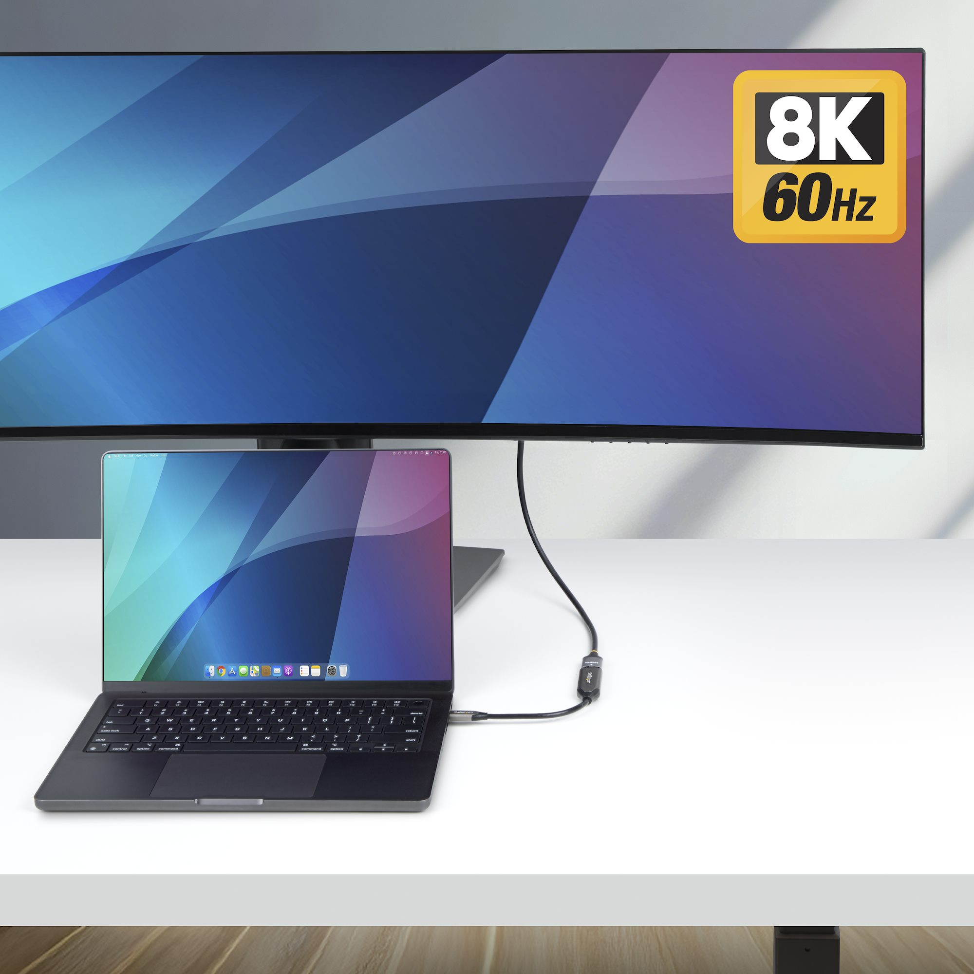 StarTech.com Adaptador USB-C a HDMI - USB Tipo C - 8K60Hz/4K120Hz - Compatible con Thunderbolt/USB4 - Conversor USB C a HDMI 2.1 - HDR10+ - Cable de 20cm