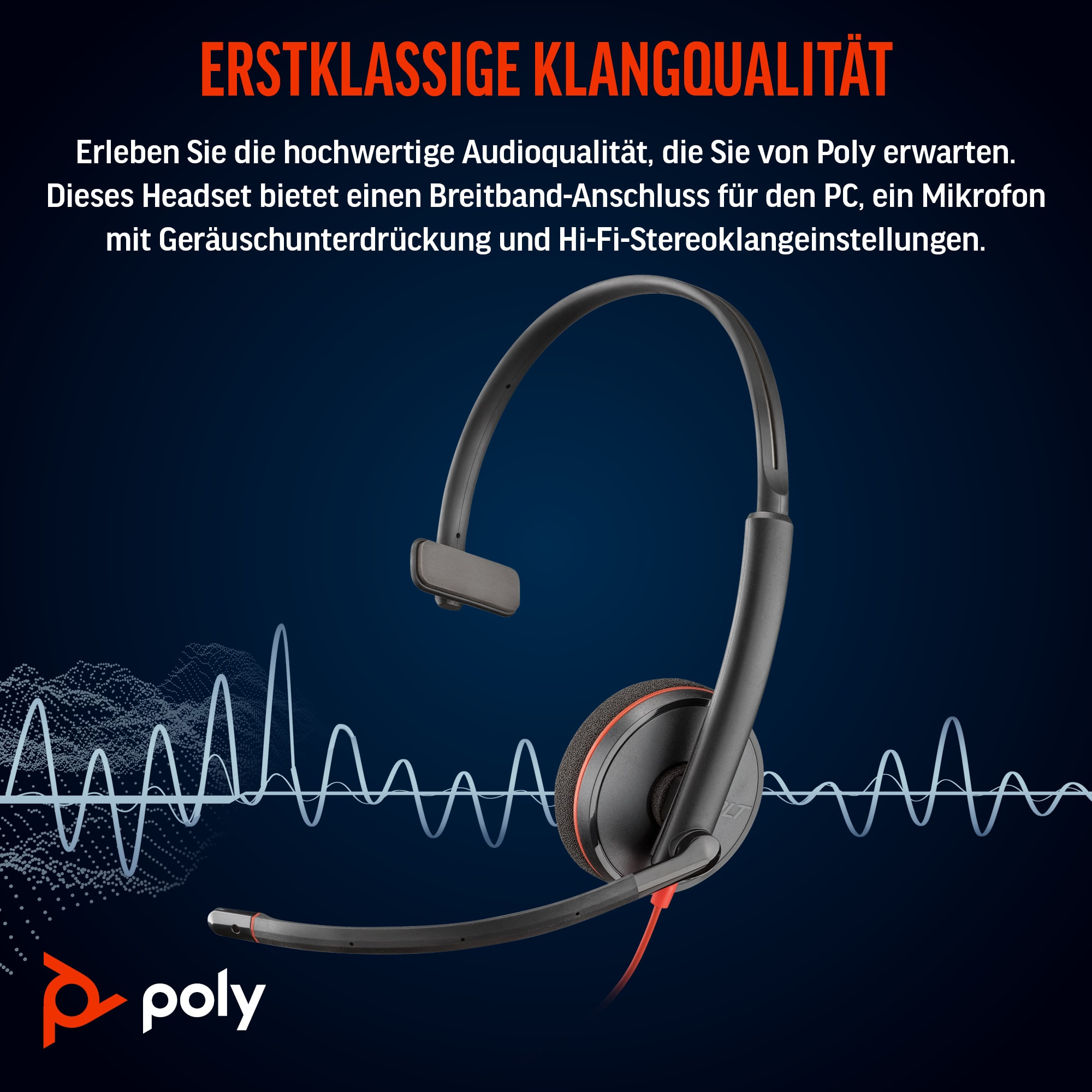POLY Micro-casque monaural USB-C Blackwire 3210 (lot)