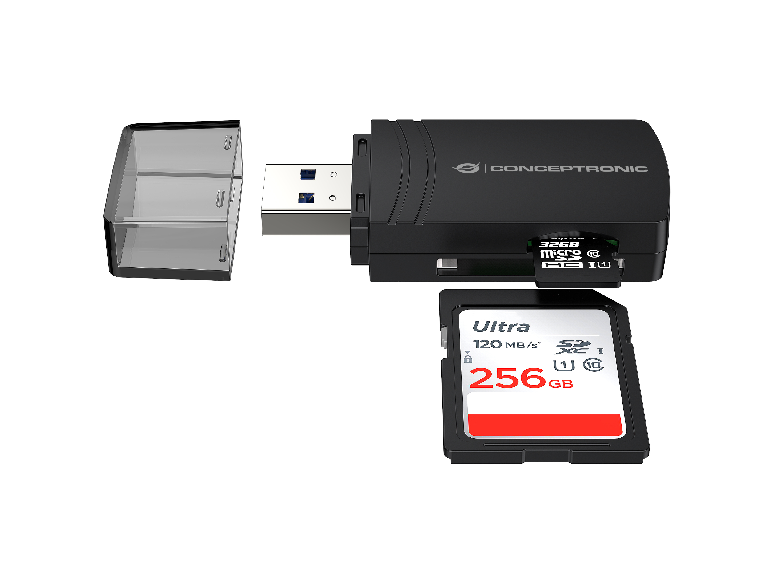 Conceptronic BIAN06B lettore di schede USB 3.2 Gen 1 (3.1 Gen 1) Type-A Nero