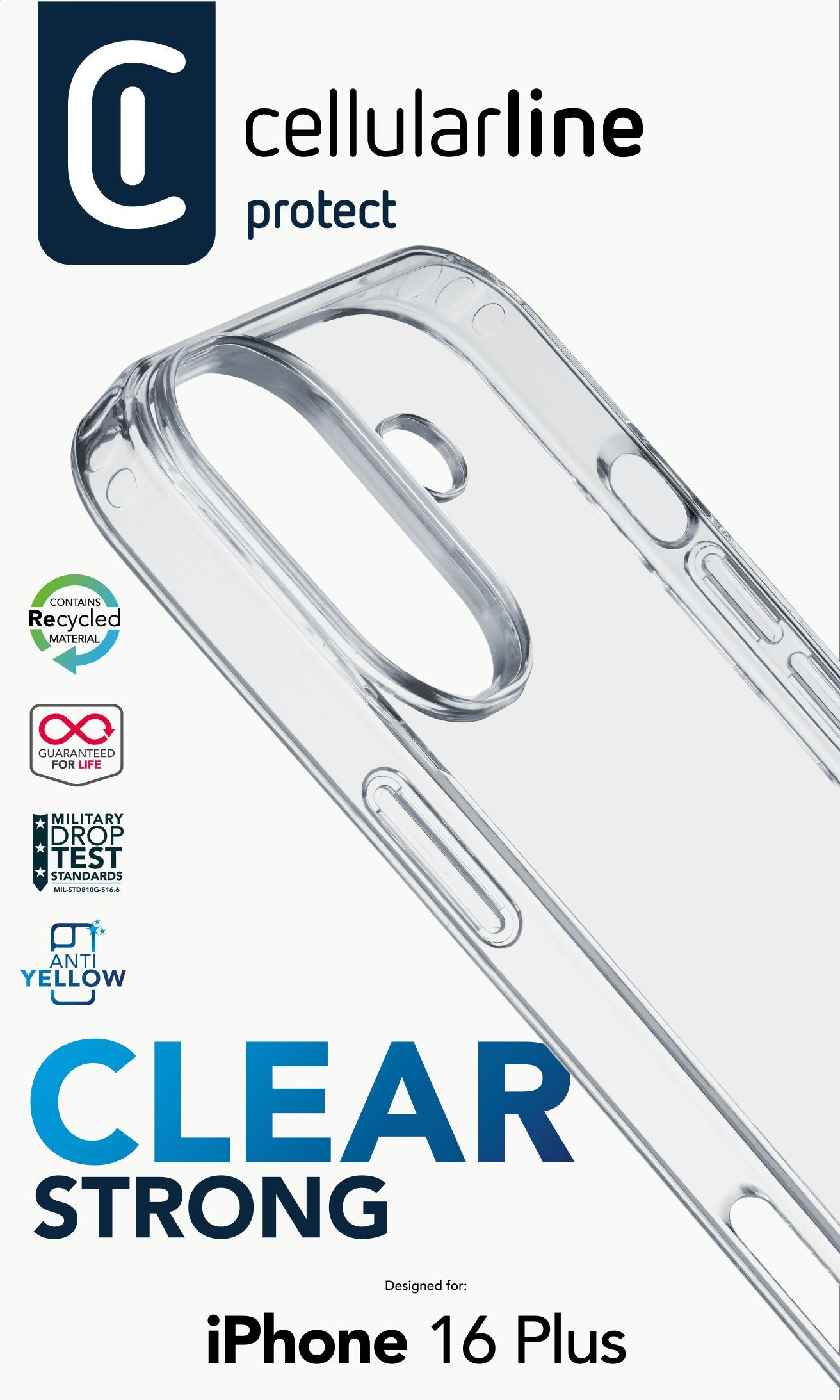 Cellularline CLEARDUOIPH16MAXT mobile phone case 17 cm (6.7) Cover Transparent