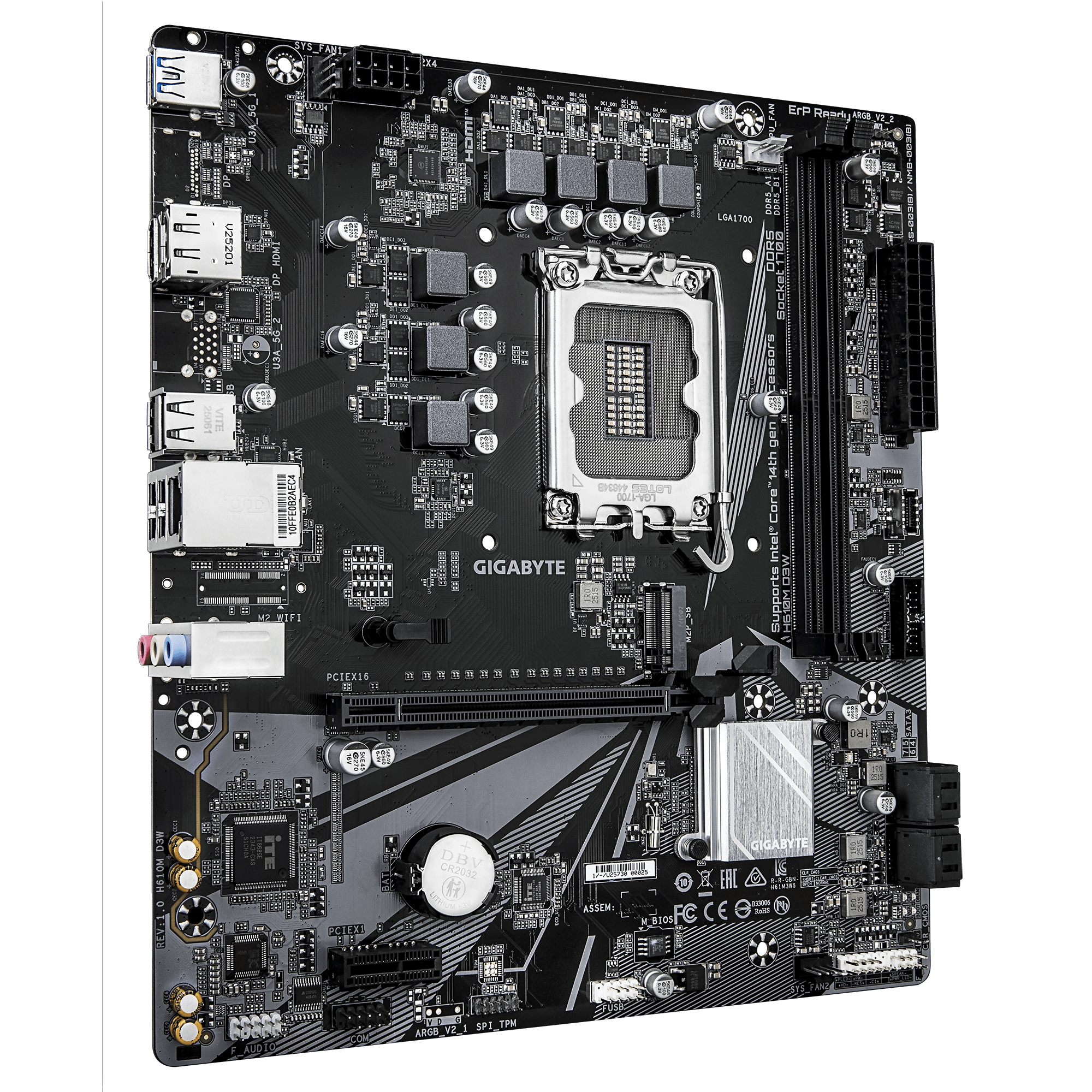 Gigabyte H610M D3W H610 S1700 mATX DDR5 - Intel Sockel 1700 (Core i) - Micro/Mini/Flex-ATX