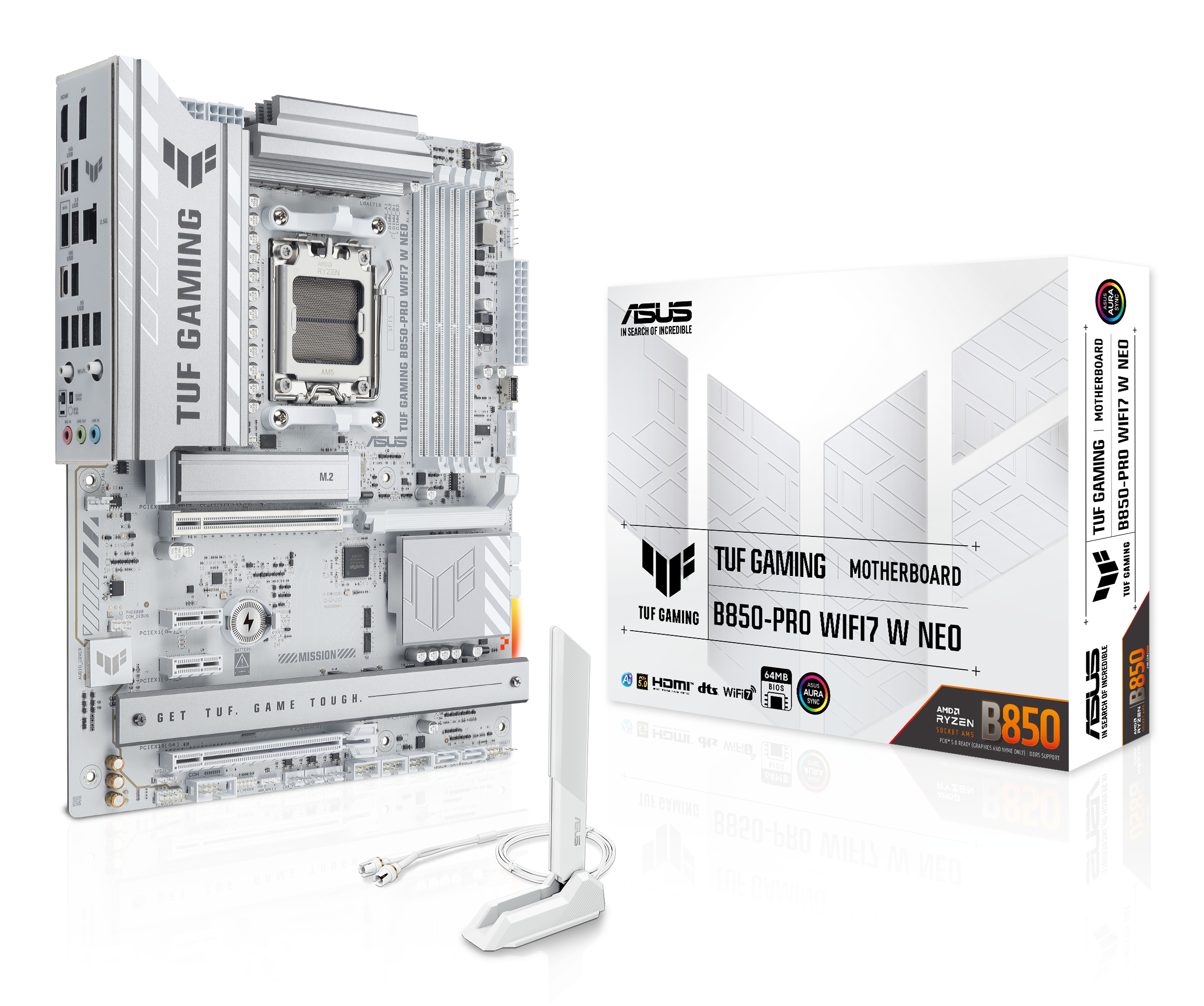 ASUS TUF GAMING B850-PRO WIFI7 W NEO AMD B850 Emplacement AM5 ATX