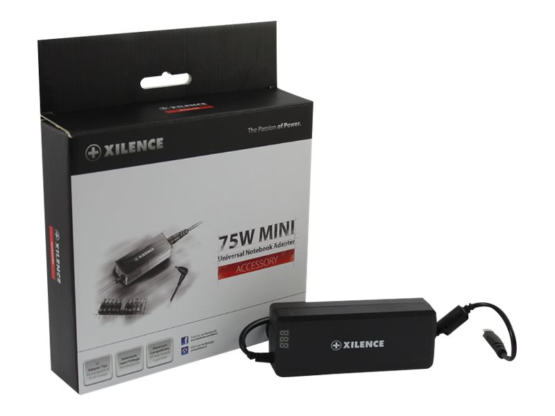 Xilence XM008 adaptador e inversor de corriente Interior 75 W Negro