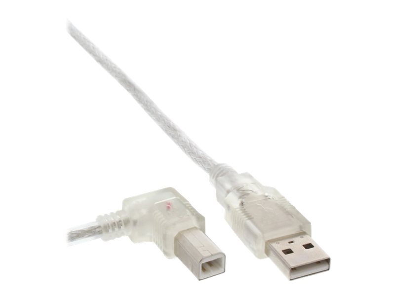 InLine USB 2.0 Cable left angled Type A male / B male transparent 5m