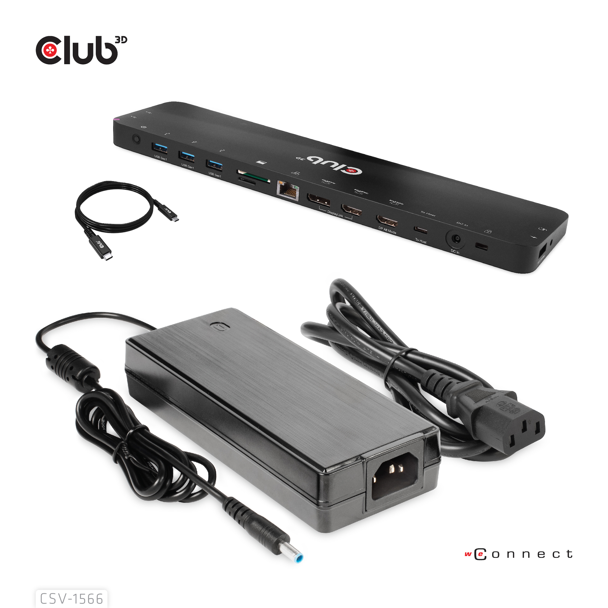 CLUB3D CSV-1566 replicatore di porte e docking station per notebook USB 3.2 Gen 1 (3.1 Gen 1) Type-C Nero