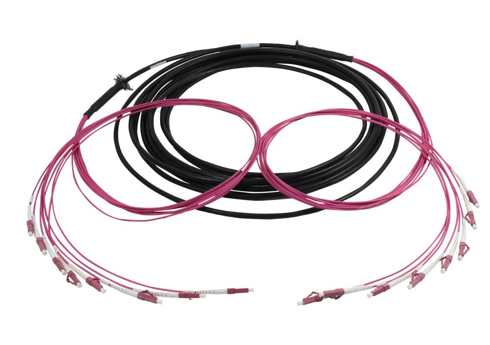 Synergy 21 S217074 cavo a fibre ottiche 50 m 8x LC U-DQ(ZN) BH OM4 Nero, Viola