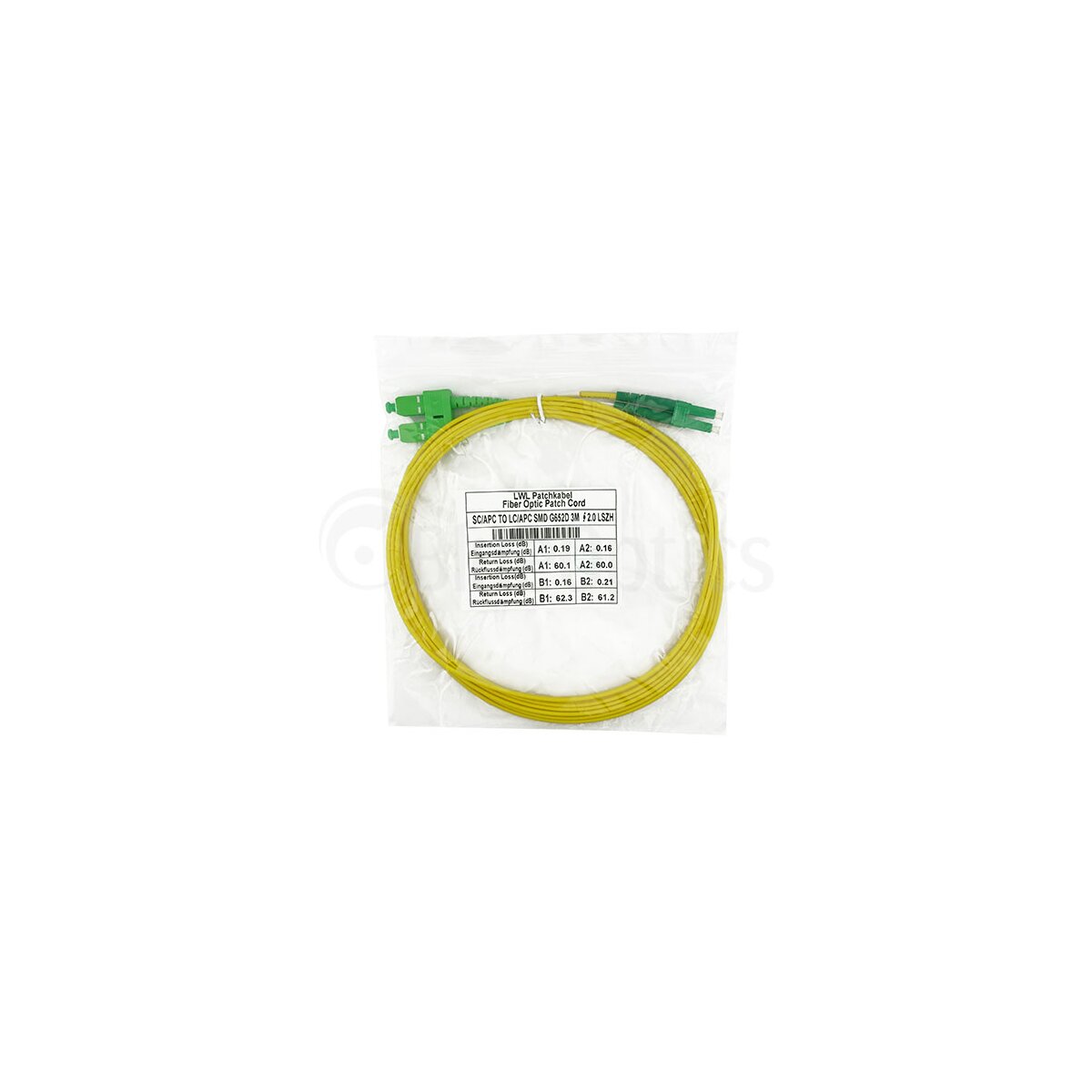 BlueOptics Duplex LWL Patchkabel LC-APC/SC-APC Singlemode 1 Meter