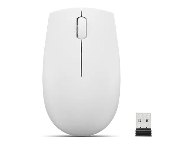Lenovo 300 Wireless Compact Maus Kabellos Optisch Hellgrau 3 Tasten 1000 dpi