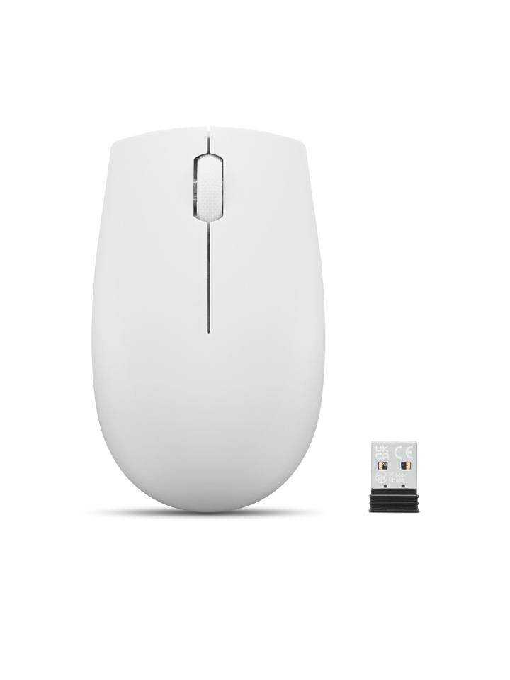 Lenovo 300 Wireless Compact Maus Kabellos Optisch Hellgrau 3 Tasten 1000 dpi
