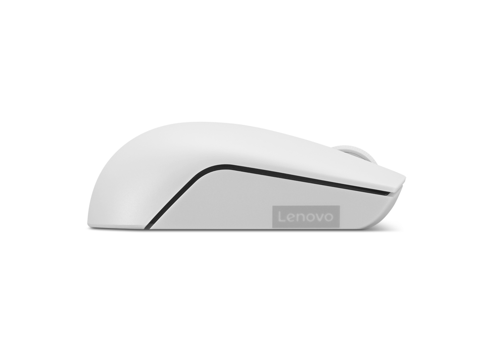 Lenovo 300 Wireless Compact Maus Kabellos Optisch Hellgrau 3 Tasten 1000 dpi