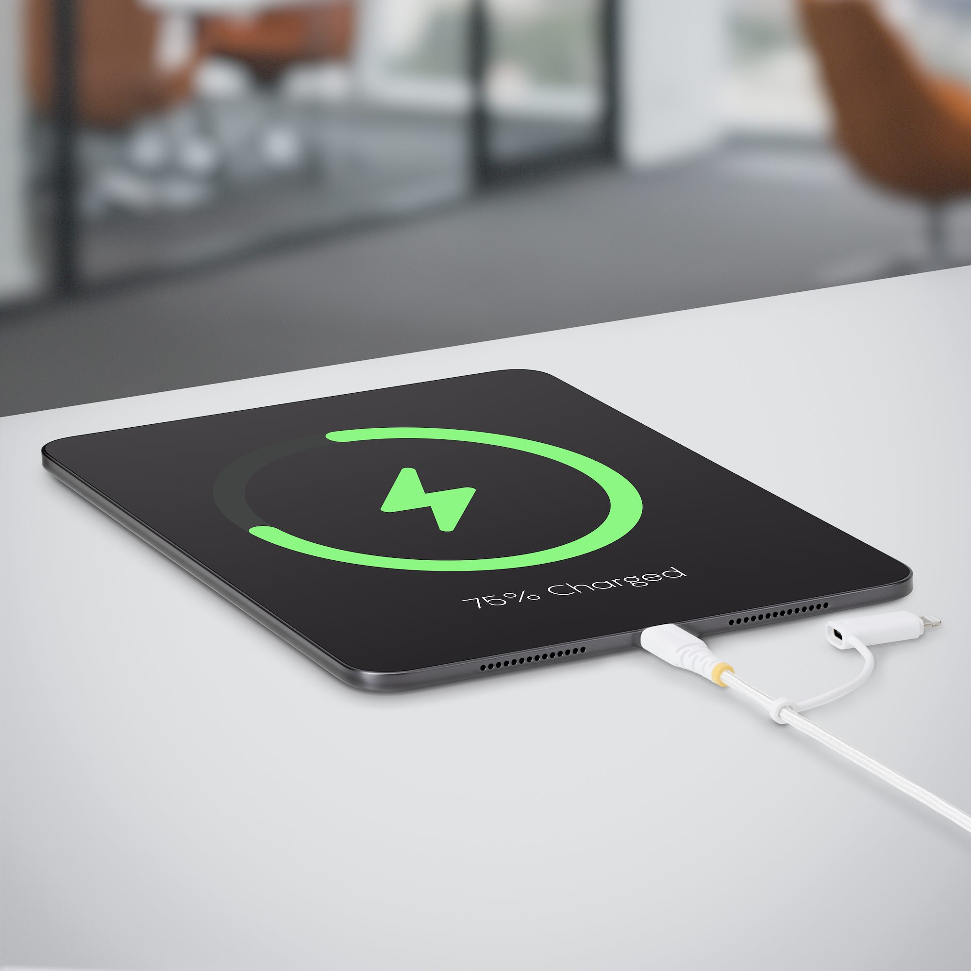 StarTech.com 2m (6ft) 2-in-1 Rugged USB-C Charging Cable with Lightning Adapter, 30W/60W (3A), Apple MFi Certified, Braided USB C Charger Cord for iPhone/iPad/Android