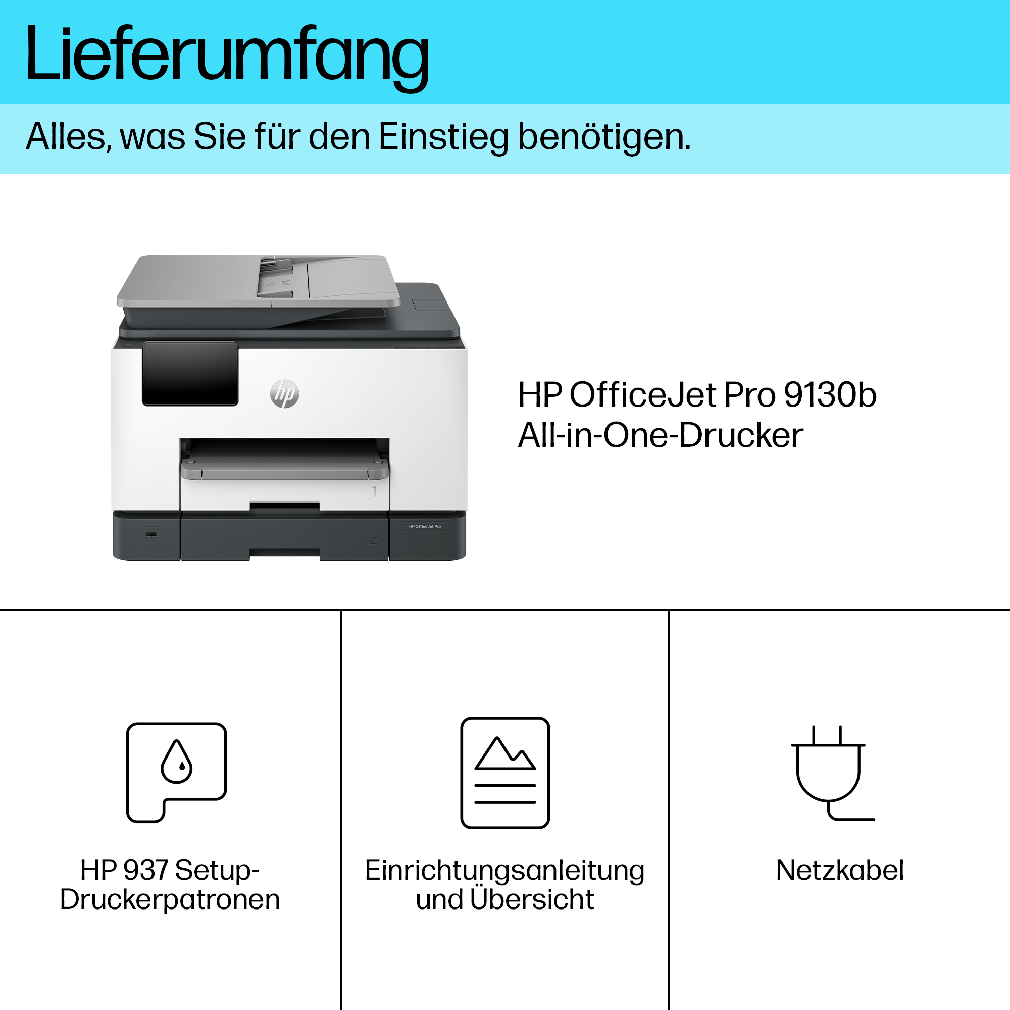HP OfficeJet Pro 9130b Inal�mbrico All-in-One Color Impresora, Impresi�n a doble cara; Copiadora y esc�ner